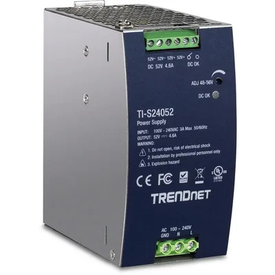 Fuente de Alimentación TRENDnet TI-S24052 240W Alta Eficiencia DIN-Rail Protección Avanzada