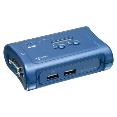 Trendnet TK-207K Tastatur/Video/Maus (KVM)-Switch Blau