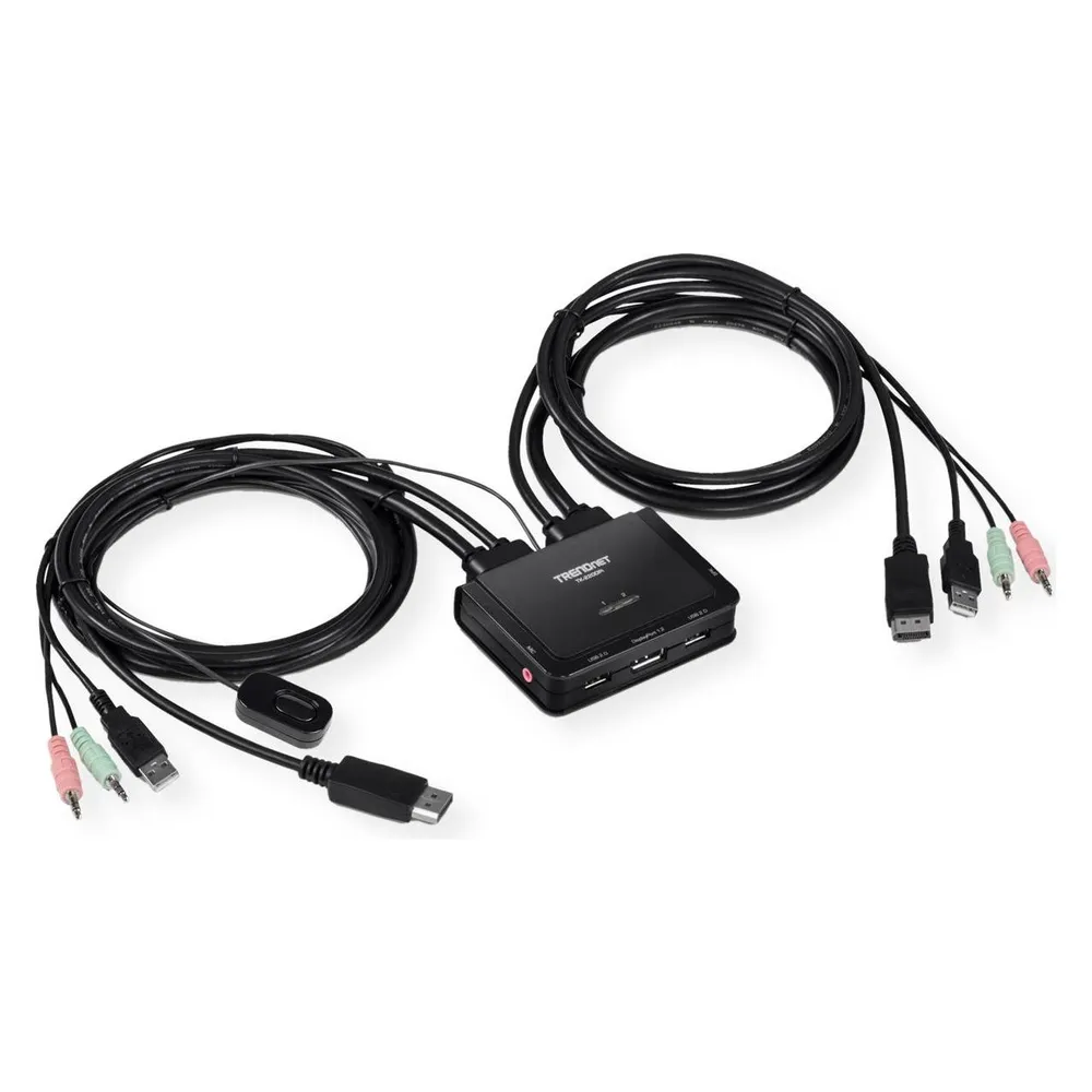 KVM-Switch Trendnet TK-220DPI 2-Port 4K DisplayPort USB Audio