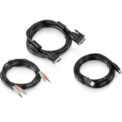 KVM-Kabelset TRENDnet TK-CD15 4,5 m USB DVI-I Audio Schwarz Kompatibel TK-232DV