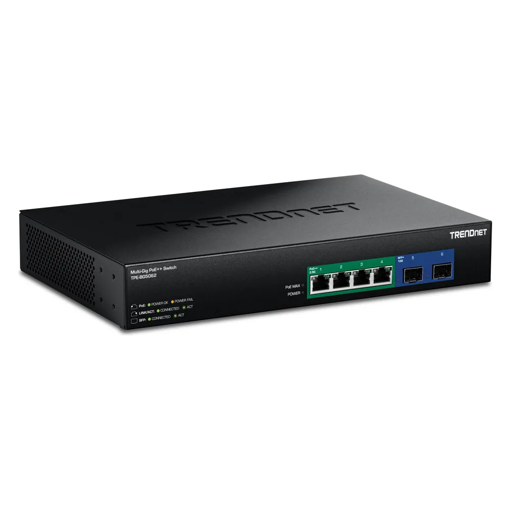 Netzwerk Switch TRENDnet TPE-BG5062 4-Port 2.5G PoE++ 2x10G SFP+ Rackmontage