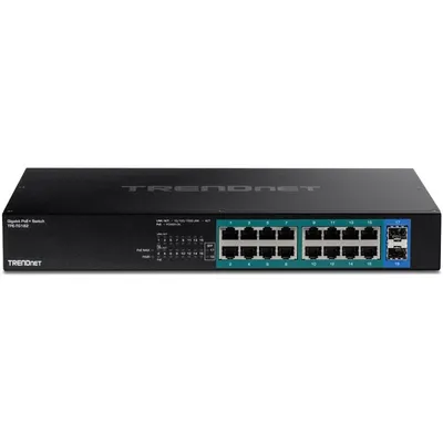 Trendnet TPE-TG182 Unmanaged Switch 16 Gigabit PoE-Ports + 2 SFP-Ports