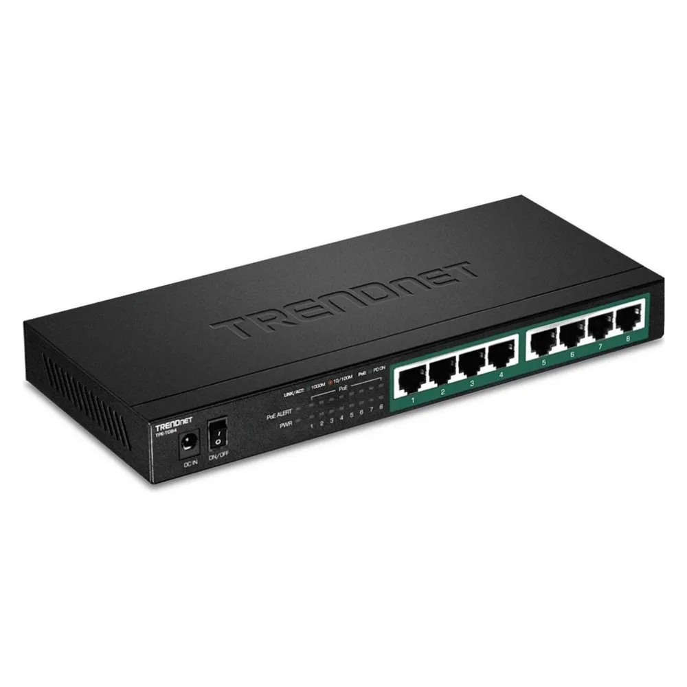 Switch Trendnet TPE-TG84 Gigabit 8 Ports PoE+ 120W lüfterlos