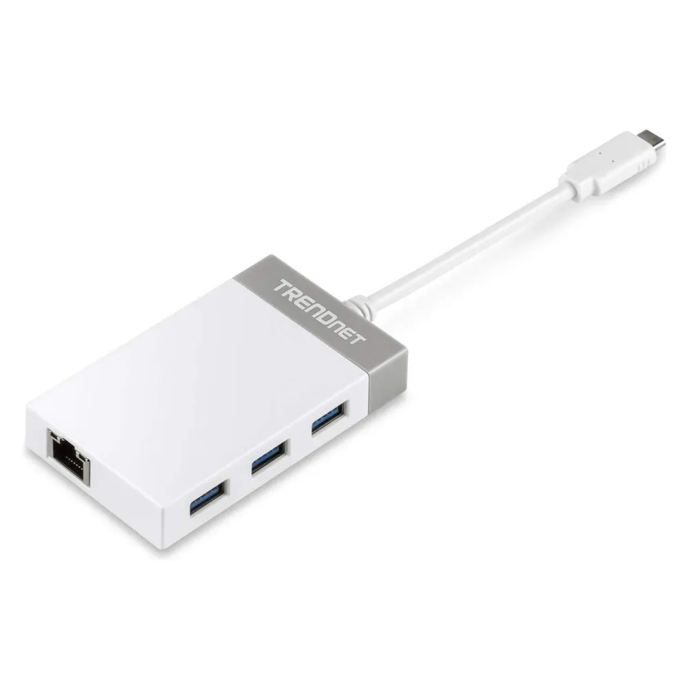 Laptop-Dockingstation Trendnet TUC-ETGH3 USB-C Gigabit Ethernet 3x USB 3.0 Grau Weiß