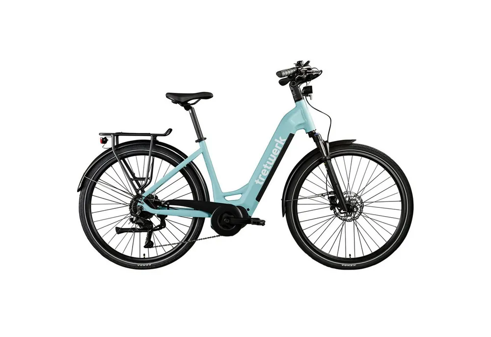 Tretwerk E-Bike Cityrad Amber, 9 Gang Shimano Cues U3020 Schaltwerk, Kettenschaltung, Mittelmotor, 733 Wh, E Bike Damen 28" Elektrofahrrad 155 - 185cm Hollandrad