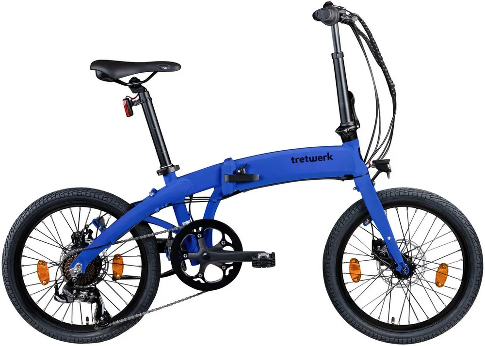Tretwerk E-Bike Faltrad Akimbo Plus, 7 Gang Shimano Tourney Schaltwerk, Kettenschaltung, Heckmotor, 345 Wh, Pedelec, Elektrofahrrad für Damen und Herren