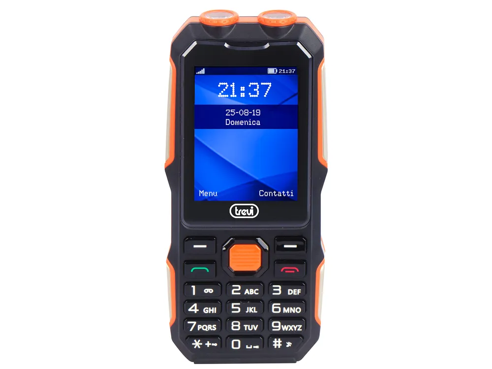 Robustes Telefon Trevi Forte 70, Schwarz/Orange, entsperrt