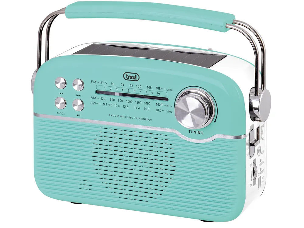 Radio Trevi RA 7F50 BT Grün Bluetooth USB-C MicroSD Solarbetrieb