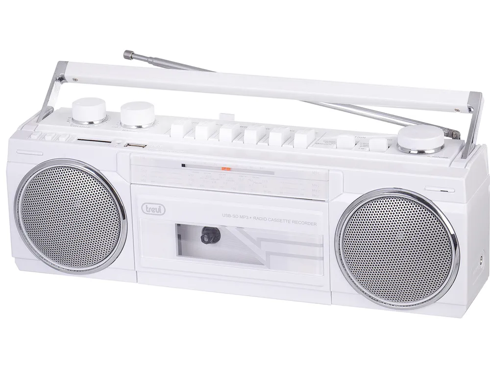 Radio Trevi RR 501 BT tragbar FM MW SW Bluetooth SD USB weiß