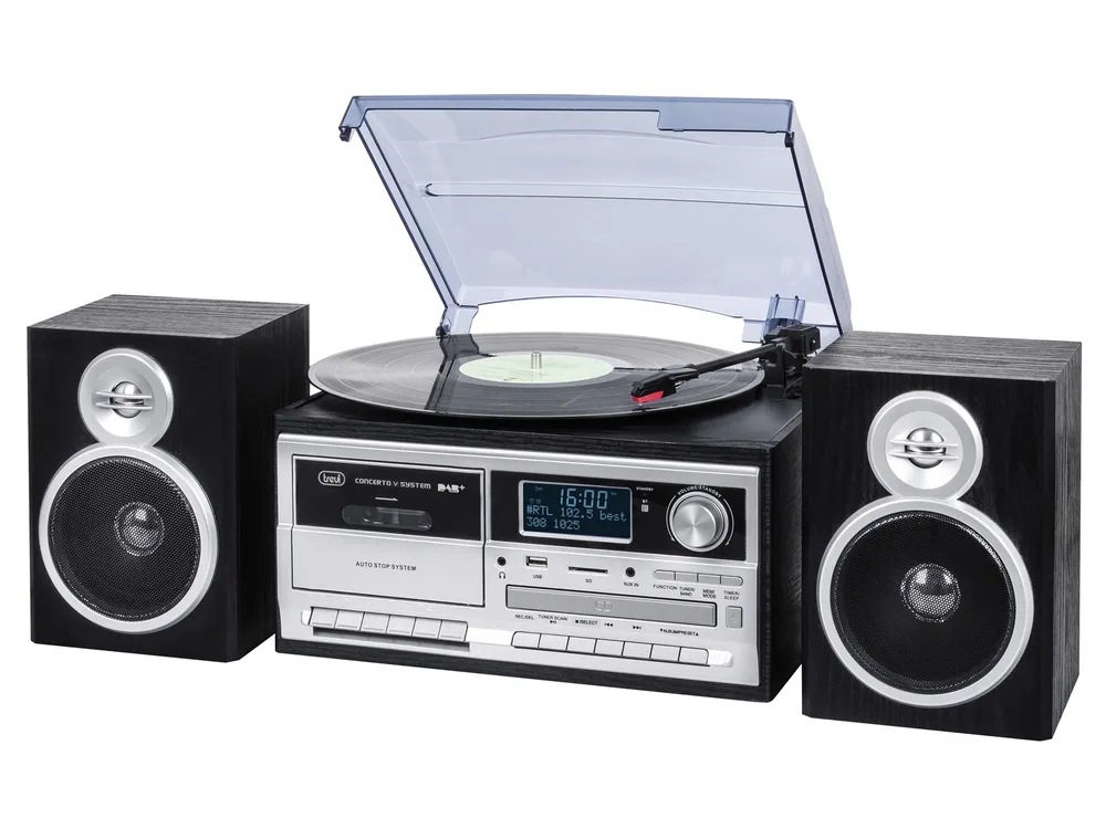 Tocadiscos Trevi TT 1072 Direct Drive Semiautomatisch Schwarz Silber 33/45/78 RPM