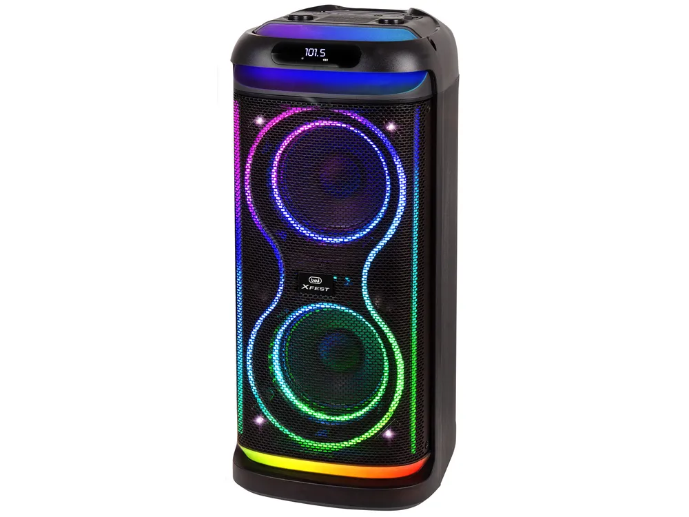 Altavoces Trevi Party-Lautsprecher Wireless & Wired 100W mit LED-Beleuchtung und Mikrofon