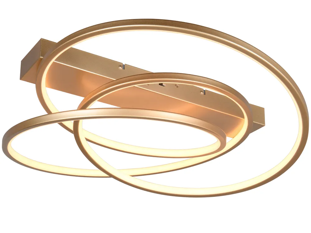 TRIO LED-Deckenleuchte Darvin 649110179 goldfarbig, 34 W, 4500 lm, CCT