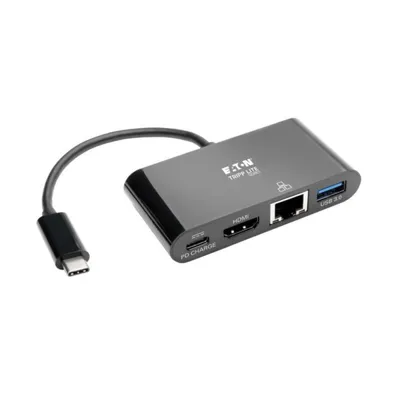 USB-C Hub Tripp Lite U444-06N-H4GUB-C Adapter 4K HDMI Ethernet PD Laden USB-A