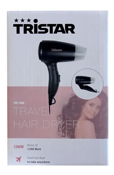 Tristar Reisehaartrockner Tristar HD-2460 klappbarer Reise-Haartrockner schwarz 1200W