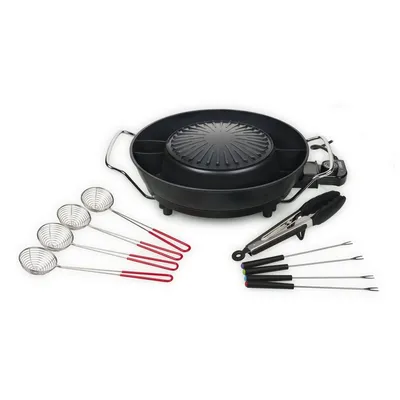 Tristar Tischgrill Tristar PZ-9131 Elektrischer Kochtopf und koreanisches Grill-Set – 4-i, 1800 W, 3 l Volumen – Einstellbares Thermostat