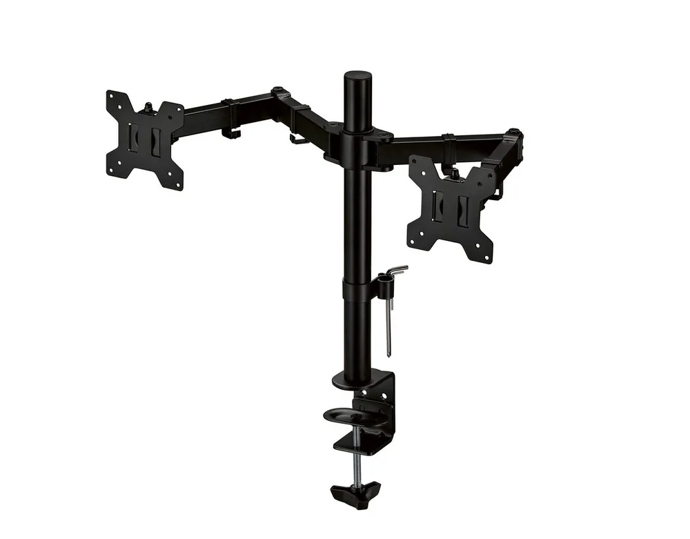 Tronic Monitor-Halterung Halter für 2 Bildschirme Tischbefestigung geeignet bis 71cm schwarz