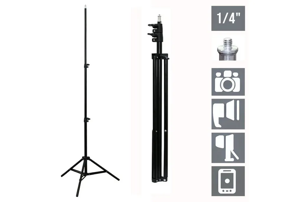 TronicXL 210cm Stativ Tripod Kamera Licht Actioncam Webcam Ständer Halterung Stativhalterung (Höhe: 210cm)