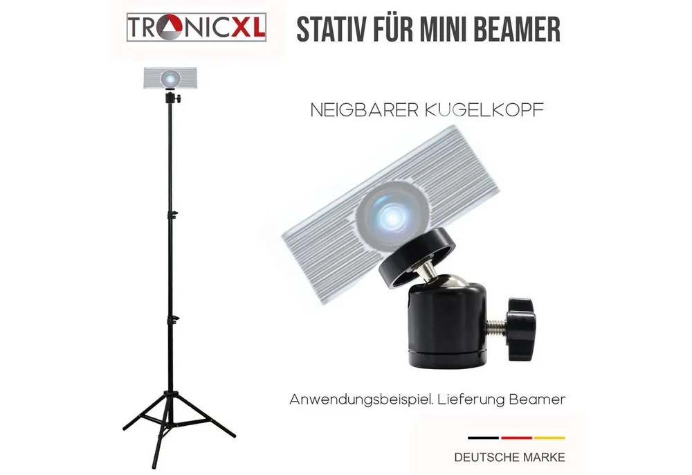 TronicXL Beamer-Standfuß 210cm Stativ Ständer für Mini Beamer Anker Nebula Capsule Halterung