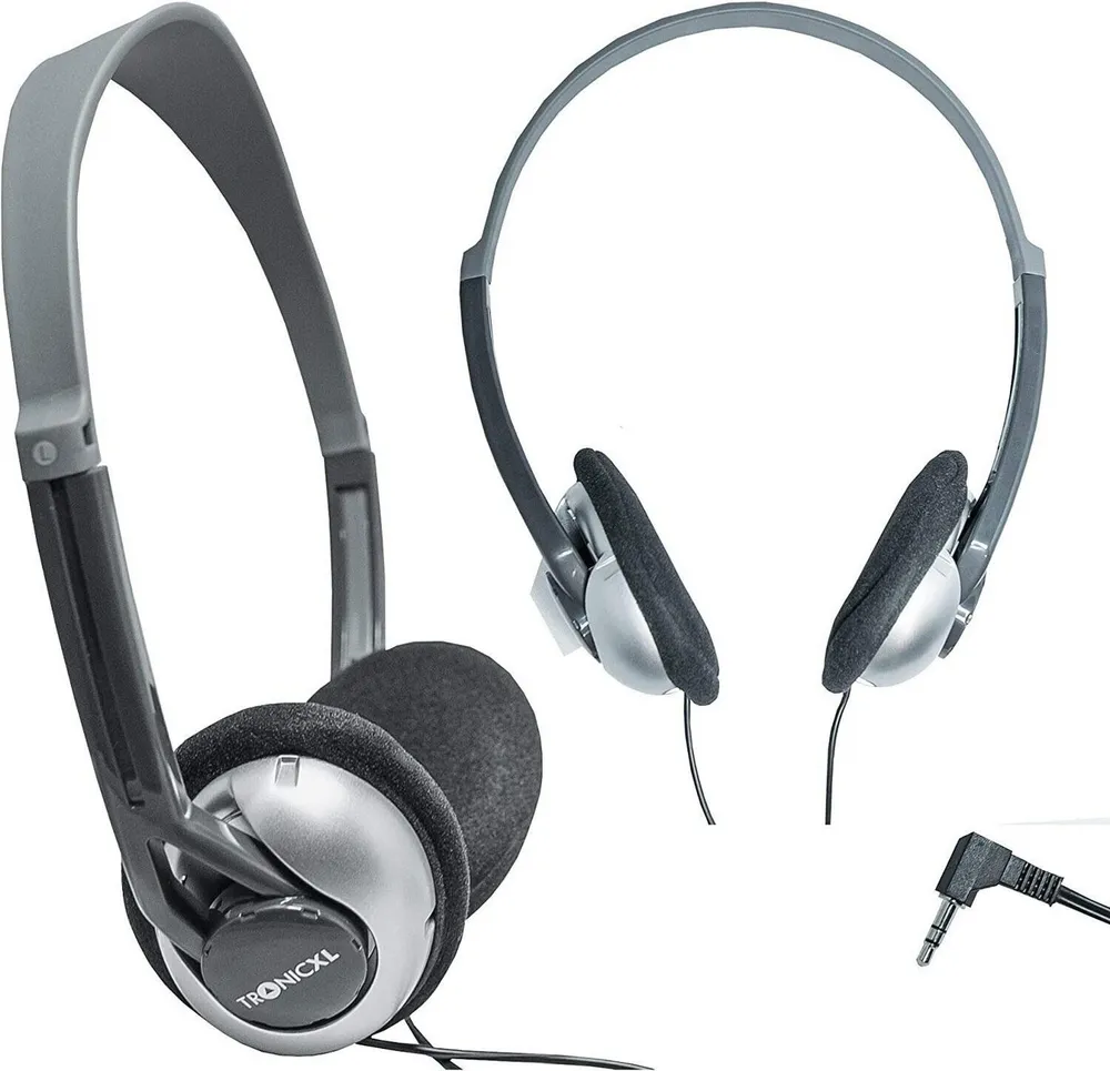 TronicXL Fernseh Kopfhörer 6m langes Kabel Kopfbügel Klinke TV lang 3,5mm HiFi-Kopfhörer