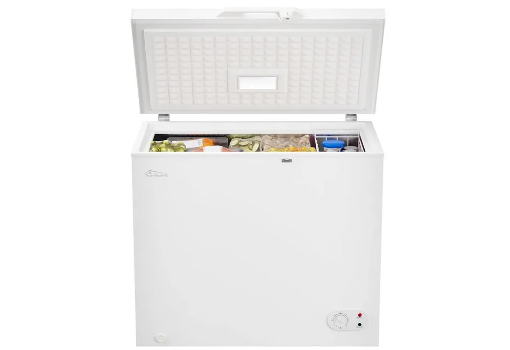 TroniTechnik Gefriertruhe Einstellbarer Temperaturregler, kühlen und gefrieren BORGAR 210 PRO, 90.5 cm breit, 202 l, inkl. Dual Thermostat, LED Licht, Griff, Schloss, Rollen, Einlegekorb
