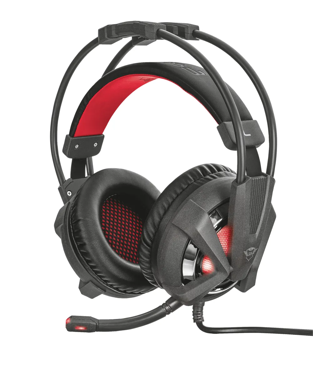 Auriculares Trust GXT 353 mit Kabel USB Gaming Vibration LED Schwarz Rot