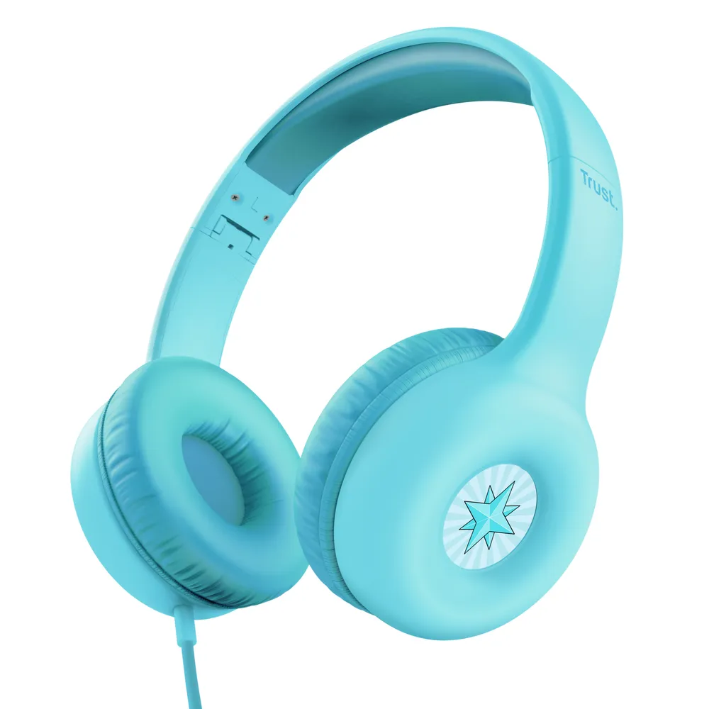 Auriculares Trust Nouna Kabelgebunden mit Mikrofon und Limitierter Lautstärke in Cyan