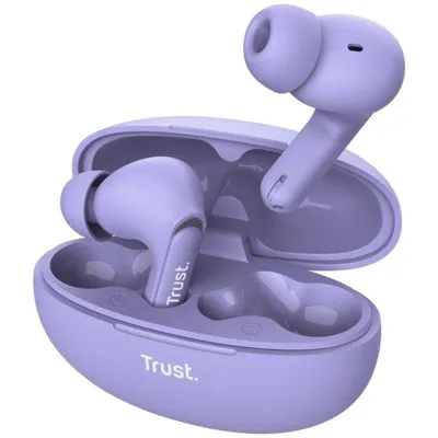 Trust Yavi Bluetooth-Ohrhörer, True Wireless Stereo (TWS) Kopfhörer, USB-C, Violett