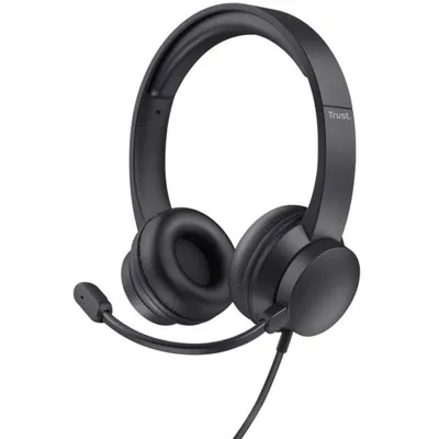 Trust HS-150 Kopfhörer Kabelgebunden Kopfband Büro/Callcenter Schwarz