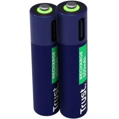 Trust 25585 AAA Akkupack 2 USB-C 500mAh LED-Anzeige Kurzschlussschutz