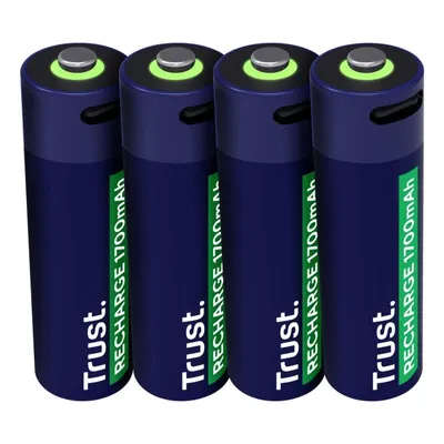 Batterien Trust 25631 AA 1700 mAh wiederaufladbar USB-C 4er Set