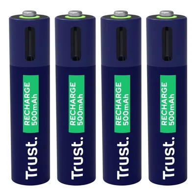 Trust 25671 AAA 500mAh USB-C LED Akku 1h 4 Einheiten NiMH