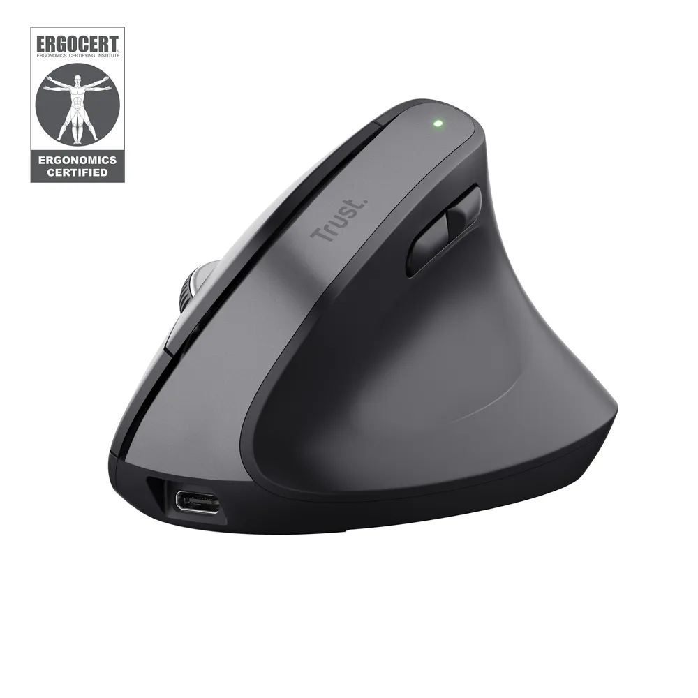 Bayo+ ergonomische kabellose Maus, Schwarz