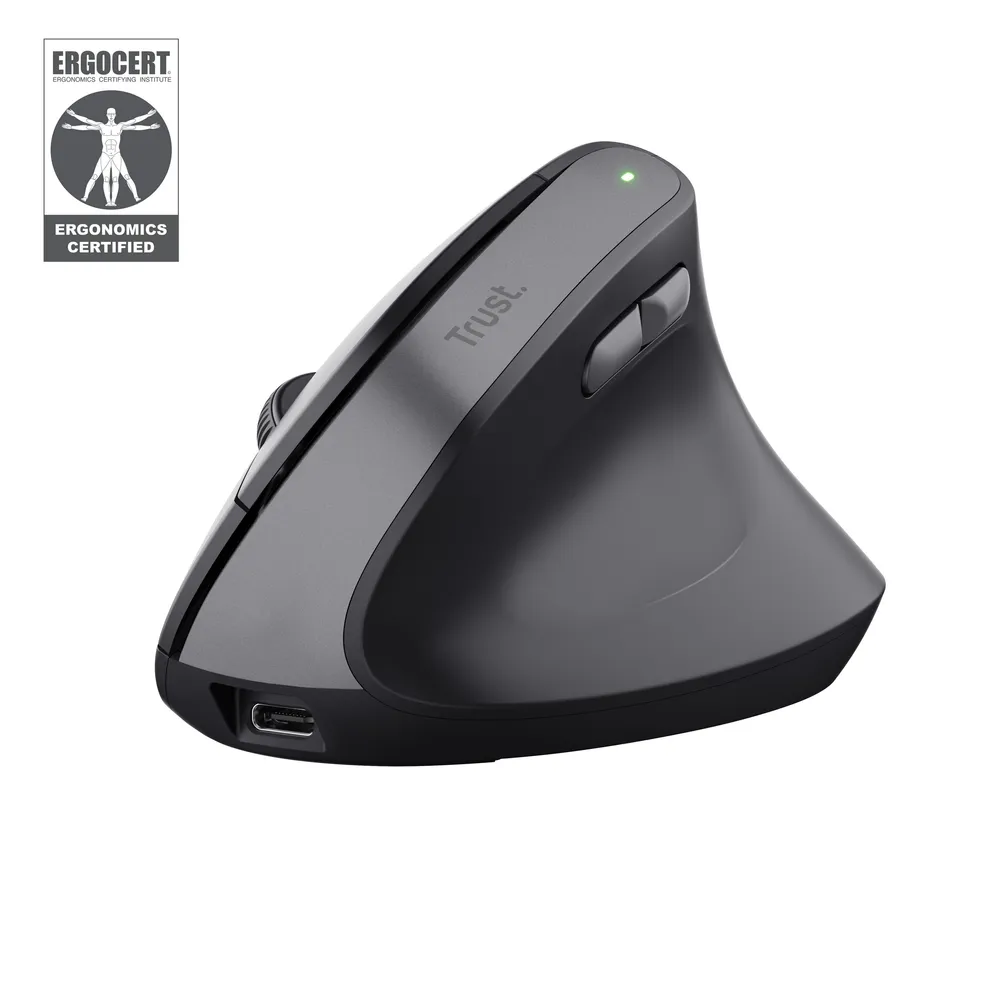 Bayo II ergonomische kabellose Maus, Schwarz