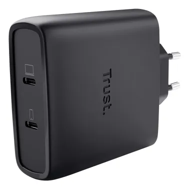 Maxo USB-C-GaN-Ladegerät 100 W mit 2 USB-C-Anschlüssen, Schwarz