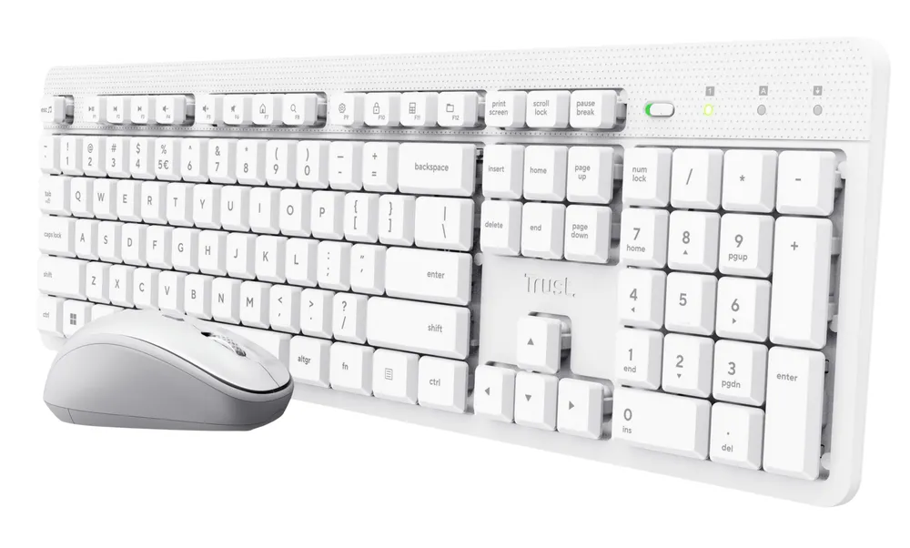 Ody II Stilles kabelloses Maus-Tastatur-Set, weiß