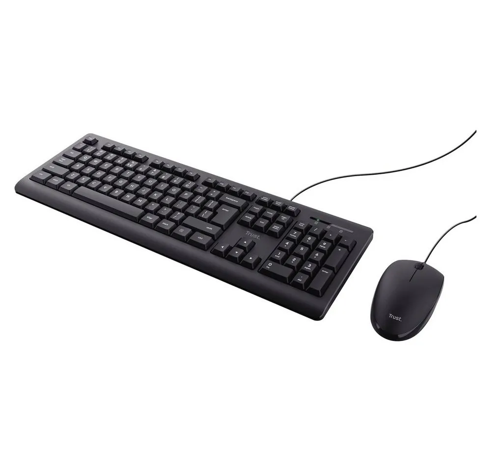 Trust Trust TKM-250 Kabelgebunden Tastatur, Maus-Set Deutsch, QWERTZ Schwar Tastatur- und Maus-Set