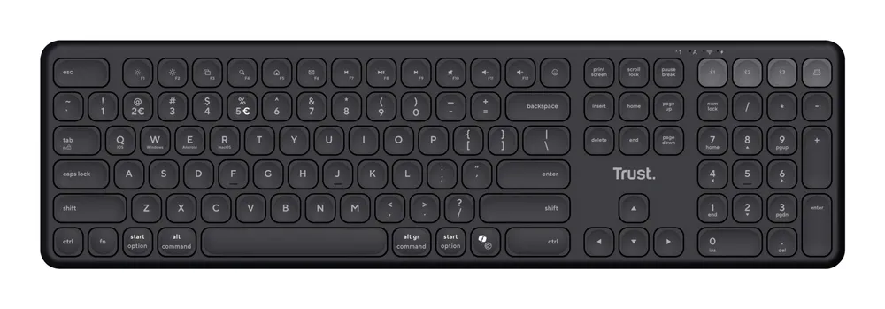 Vaiya Kabellose Tastatur für mehrere Geräte, Schwarz