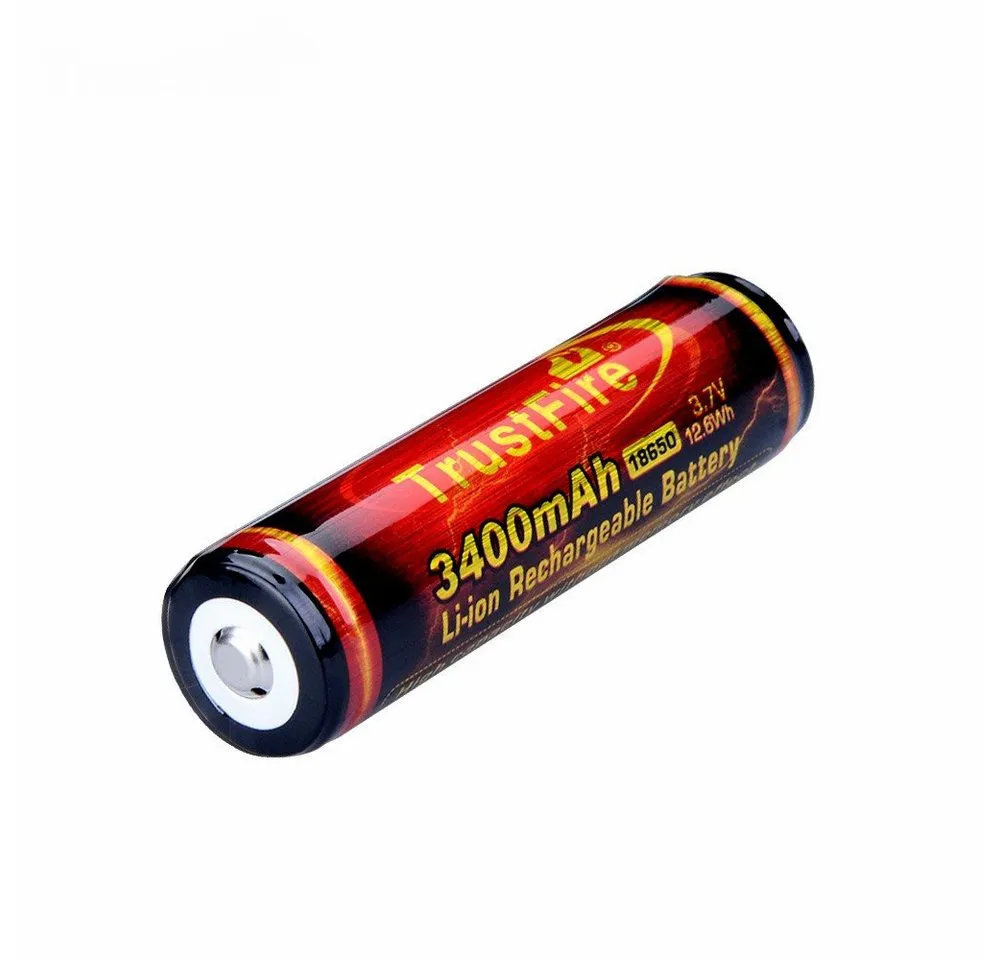 Trustfire Akku 3400 mAh, 18650 Li-Ion Akku 3400mAh Schutzschaltung - wiederaufladbare Batterie