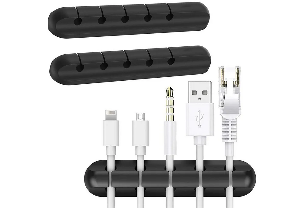 TSB Werk Kabelzubehör 2x Kabelhalter Kabelführer Kabelklemme Kabel Halter Clip Schreibtisch, (Clip, Schreibtisch, Organizer, 3M)