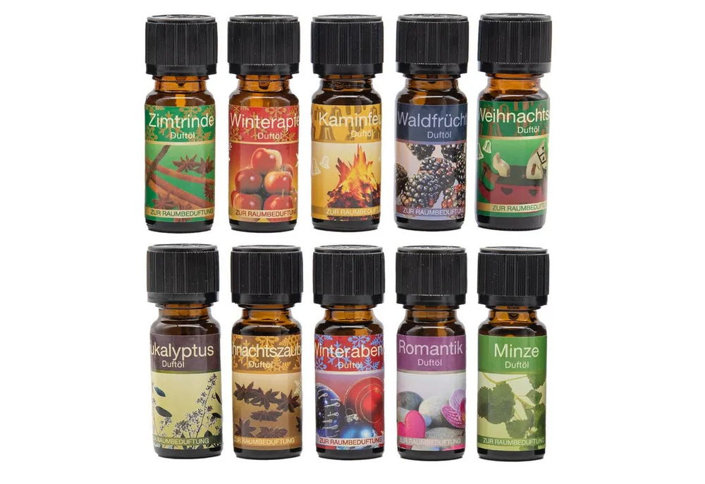 TSB Werk Luftbefeuchter 10x Duftöl Raumduft Raumöl Lampenduft Aromaöle, Raumduftöl, Lampenöl, Winter, Öl, Set