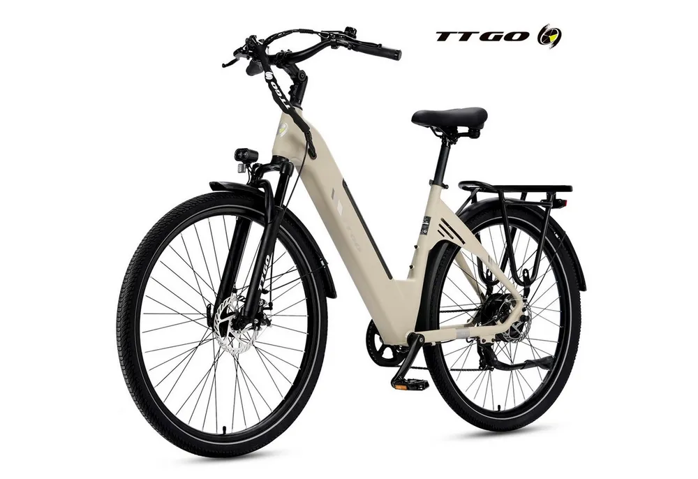 TTGO E-Bike Cityrad 28 Zoll, 55Nm, 650Wh, 150km, Elektrofahrrad für Damen und Herren, 7 Gang Shimano, Kettenschaltung, Heckmotor, 650 Wh, (Alu-Pedale, LCD-Display, max. Belastung 125 kg, Aluminiumrahmen), 5 Stufen, C3, Tiefeinsteiger, leicht nur 25kg, E-Citybike, Pedelec