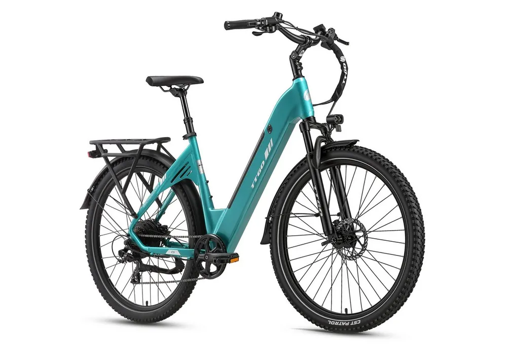 TTGO E-Bike Cityrad 28 Zoll, 70 Nm, Federsattelstütze, C5, für Alltag, Pendeln und Touren, 7 Gang Shimano, Kettenschaltung, Heckmotor, 648 Wh, City Pedelec mit 110 km Reichweite & Hydraulikbremsen
