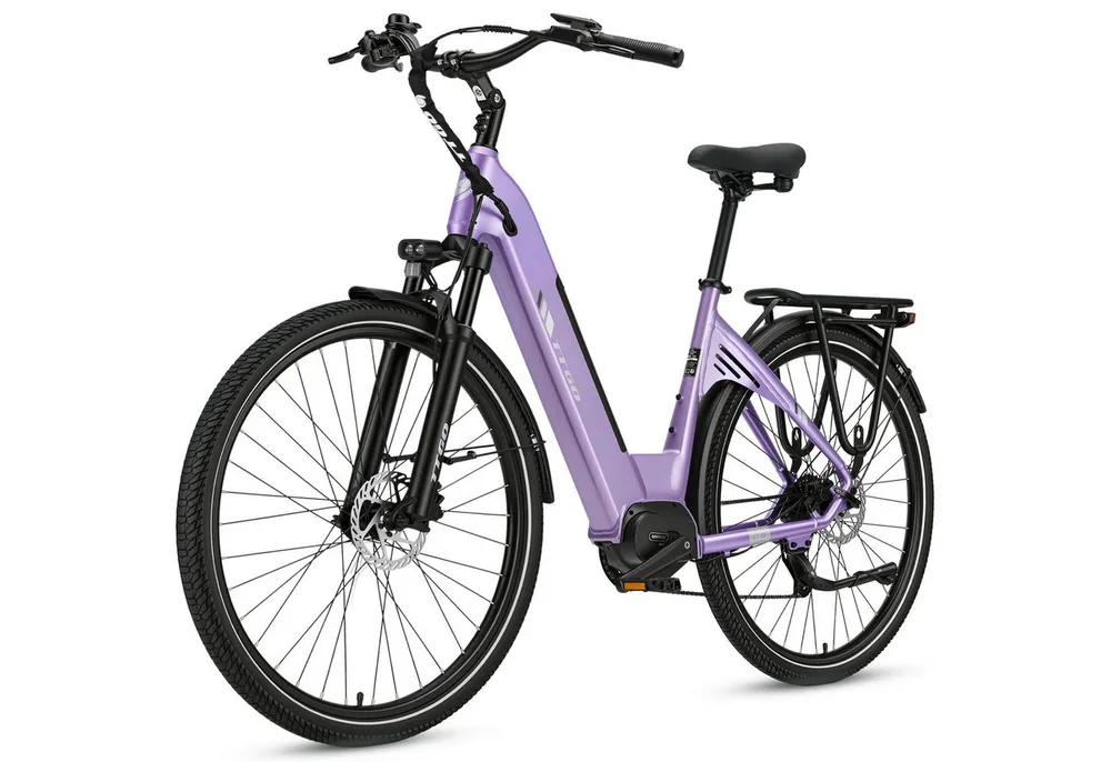 TTGO E-Bike Cityrad 28 Zoll, 75Nm Mittelmotor, 650Wh bis zu 140km, Lockout-Federgabel, 9 Gang Shimano, Kettenschaltung, Mittelmotor, 650 Wh, (Pedelec, Farb-LCD-Display, Hydr. Scheibenbremse, Tiefeinstieg), C7 SE, Drehmomentsensor, Elektrofahrrad für Damen und Herren