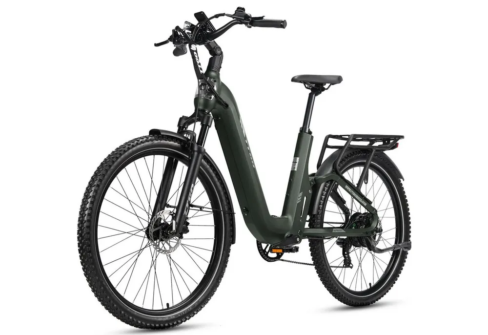 TTGO E-Bike Cityrad 28 Zoll, SUV, Fully, Vollfederung, max. 120km, 70Nm, Drehmomentsensor, 7 Gang Shimano ARDTY300D Schaltwerk, Kettenschaltung, Heckmotor, 720 Wh, (mit Bremslicht, Farb-LCD-Display, Hydraulische Scheibenbremsen), S6, Lockout-Federgabel, 5 Stufen, Elektrofahrrad für Damen und Herren