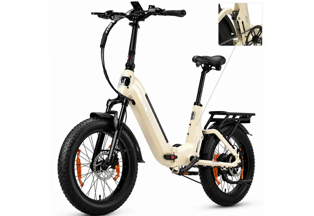 TTGO E-Bike Faltrad 20 Zoll, 70Nm, Drehmomentsensor, 120km/140km, Lockout-Federgabel, 7 Gang SHIMANO, Kettenschaltung, Heckmotor, 720 Wh, (LCD-Farbdisplay, hydraulische Scheibenbremse, bis zu 150kg), Klapprad, Fully, Vollfederung, Elektrofahrrad für Damen und Herren