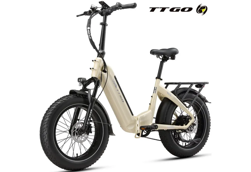 TTGO E-Bike Klapprad 20 Zoll, 4,0'' Fatbike-Reifen, 70Nm, Lockout-Federgabel, Faltrad, 7 Gang SHIMANO, Kettenschaltung, Heckmotor, 864 Wh, 140km, Drehmomentsensor, max. 150kg, Elektrofahrrad, hydr. Bremsen