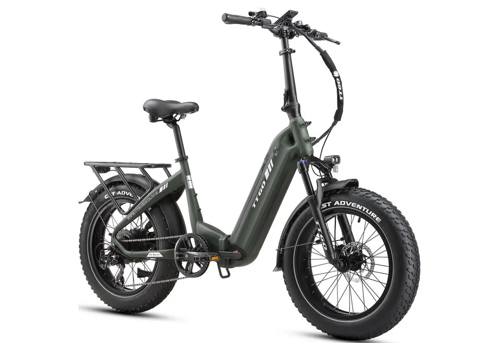 TTGO E-Bike Klapprad 20 Zoll, 70Nm, 140km, Drehmomentsensor, Lockout-Federgabel, Faltrad, 7 Gang SHIMANO, Kettenschaltung, Heckmotor, 864 Wh, 4,0'' Fatbike-Reifen, max. 150kg, Elektrofahrrad, hydr. Bremsen