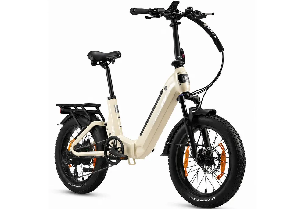 TTGO E-Bike Klapprad 20 Zoll, Fully, Vollfederung, 48V 720Wh, max. 150km, mit Bremslicht, 7 Gang SHIMANO, Kettenschaltung, Heckmotor, 720 Wh, (Faltrad, Softtail, hydr. Scheibenbremse, 150kg belastbar), Drehmomentsensor, Lockout-Federgabel, Elektrofahrrad für Damen Herren