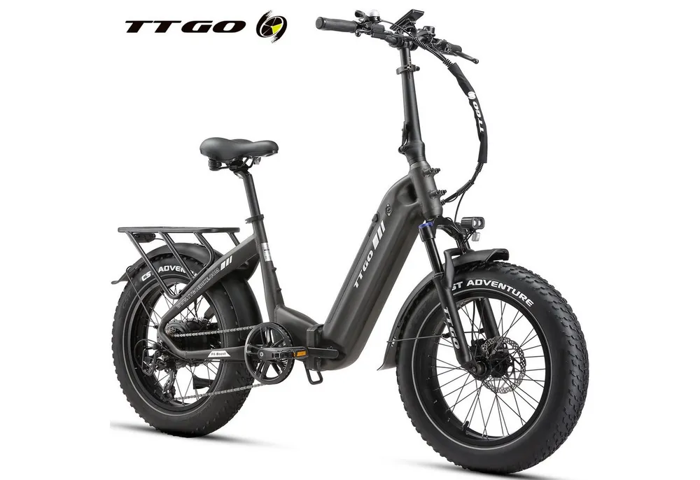 TTGO E-Bike Klapprad 20x4 Zoll, 70Nm Hinterradmotor, 140km, F6B, Drehmomentsensor, 7 Gang SHIMANO, Kettenschaltung, Heckmotor, 864 Wh, MAX. 150kg, Federgabel mit Lockout, Elektrofahrrad, hydr. Bremsen