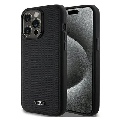 Tumi TUHMP15XRBAK iPhone 15 Pro Max 6.7" czarny/black hardcase Leather Balistic Pattern MagSafe